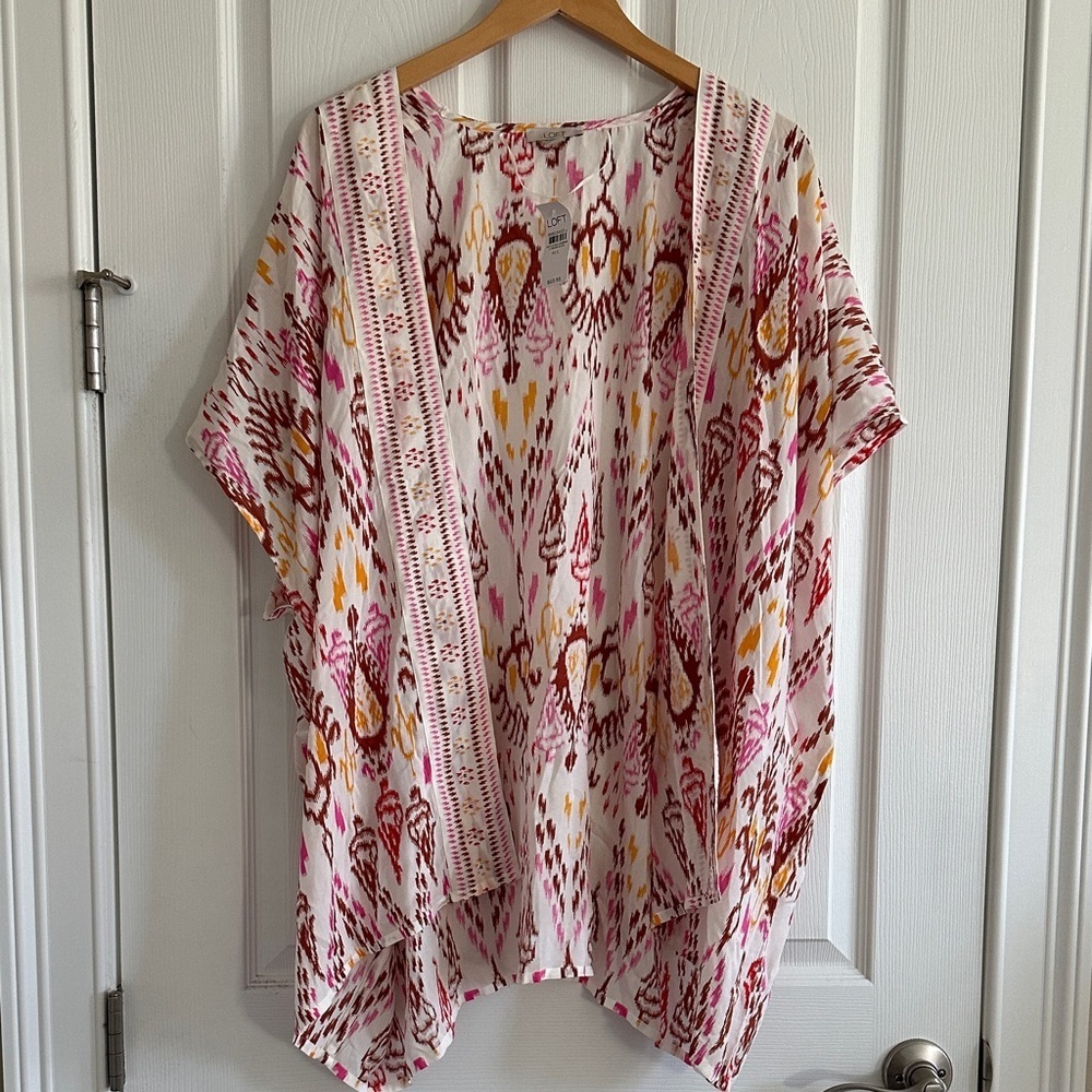 LOFT Multicolor Patterned Tunic Top NWT